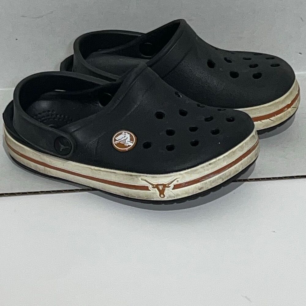 Crocs Unisex‎ Black Slip On University of Texas Longhorns Clogs Shoes Size 9
